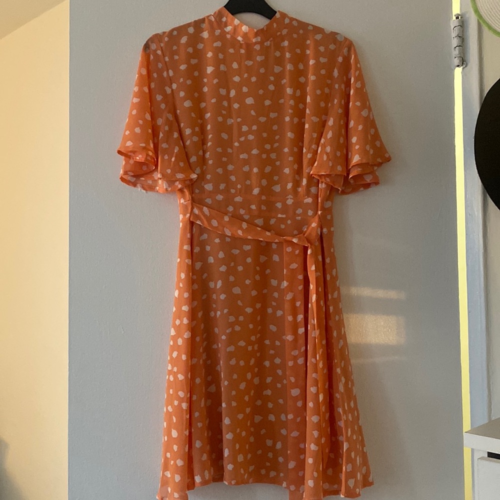Womens Orange and white speckled dress
